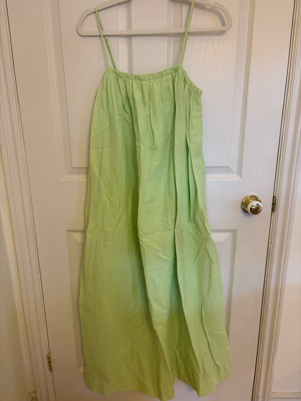 H&M Lime Green Spaghetti-Strap Maxi Dress